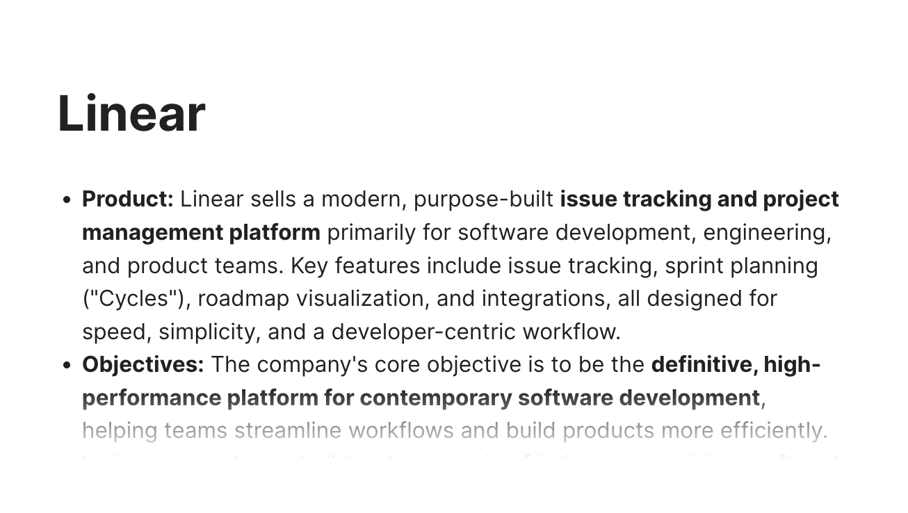 Company summary