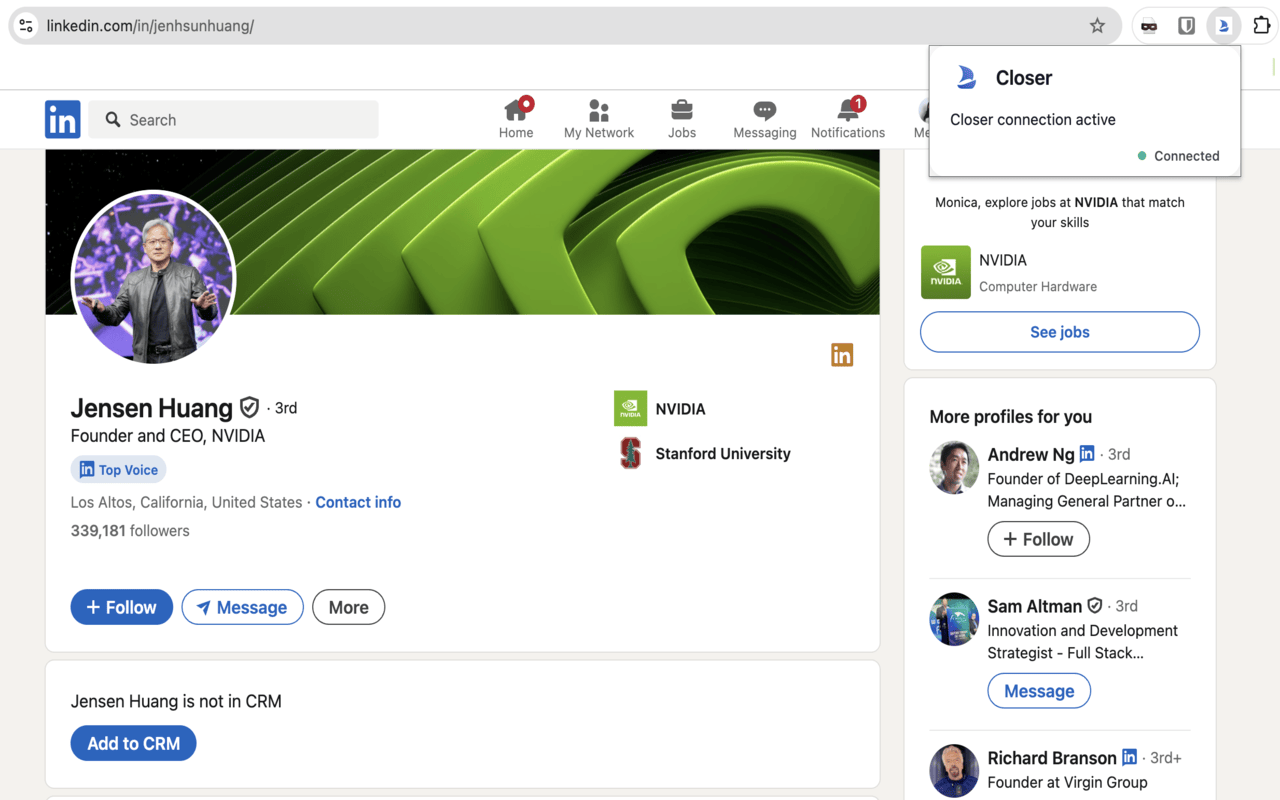 LinkedIn Extension screenshot